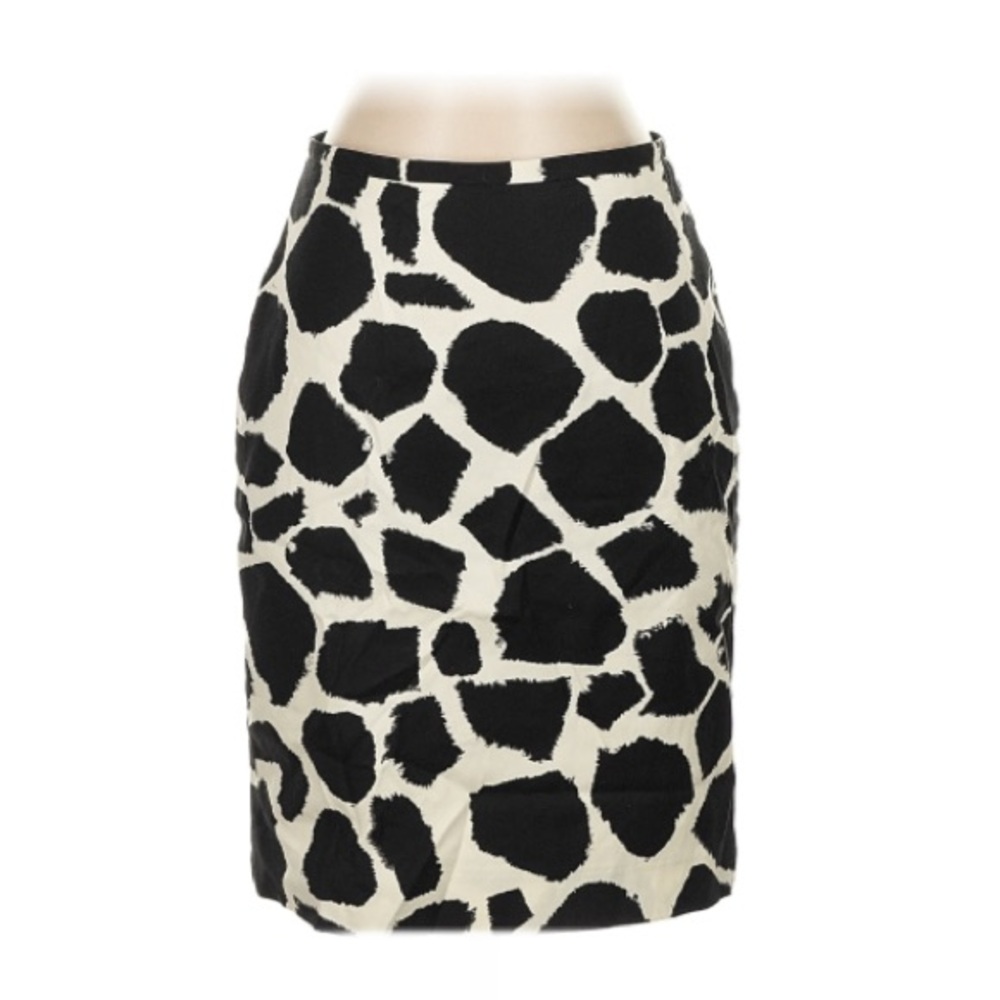 Loft Black & Cream Cow Print Pencil Skirt